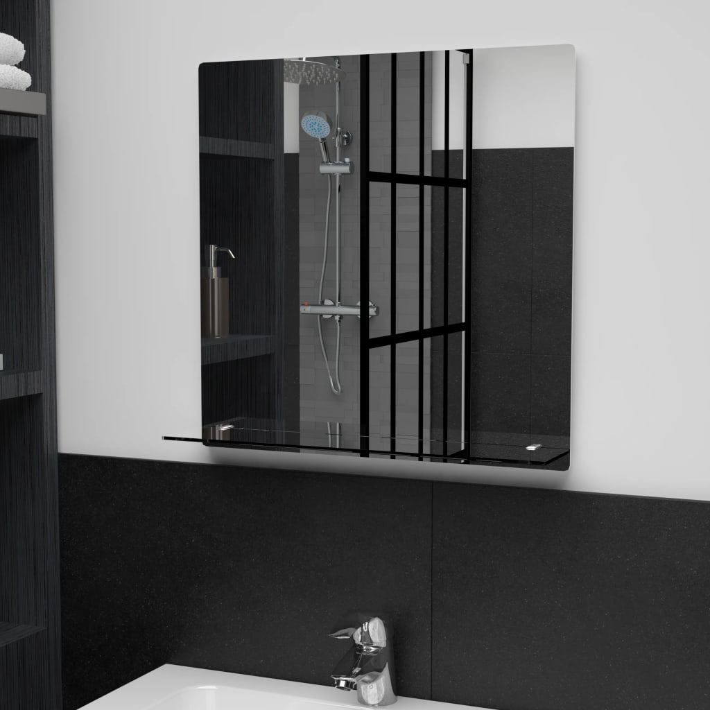 Wandspiegel mit Regal 20×40 cm Hartglas