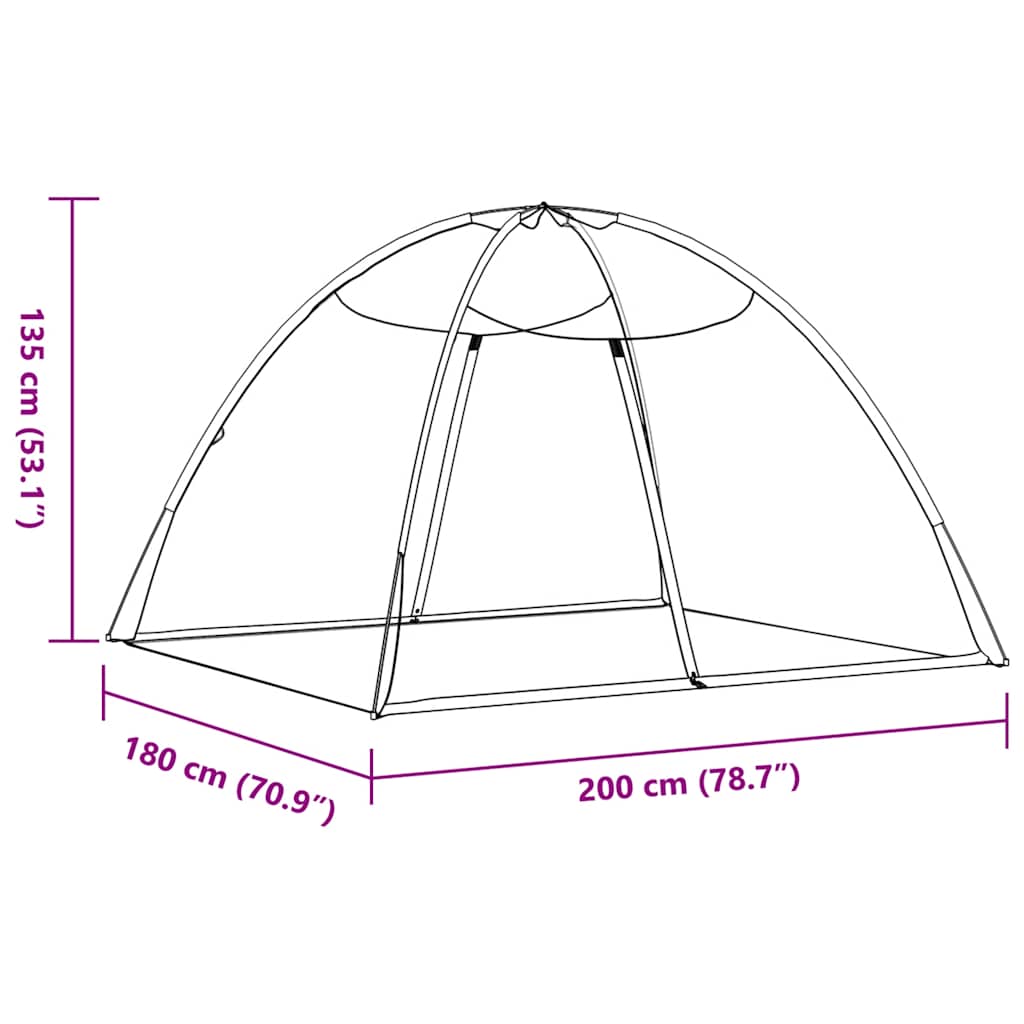 Moskito-Netzzelt Mongolisch 220 Schwarz 200x120x130 cm