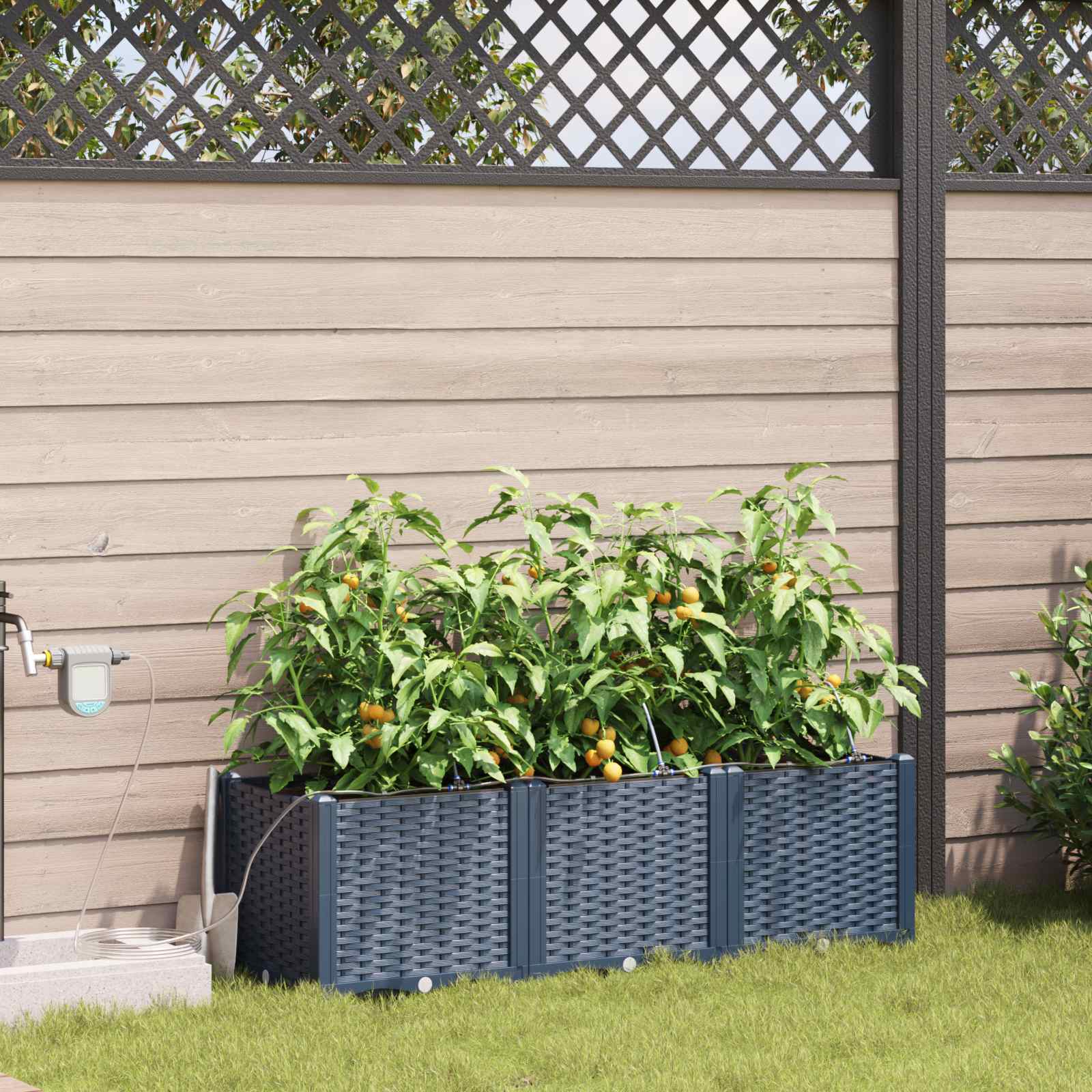 Garten-Pflanzgefäß 4 Stk. Braun 160 x 40 x 22 cm PP