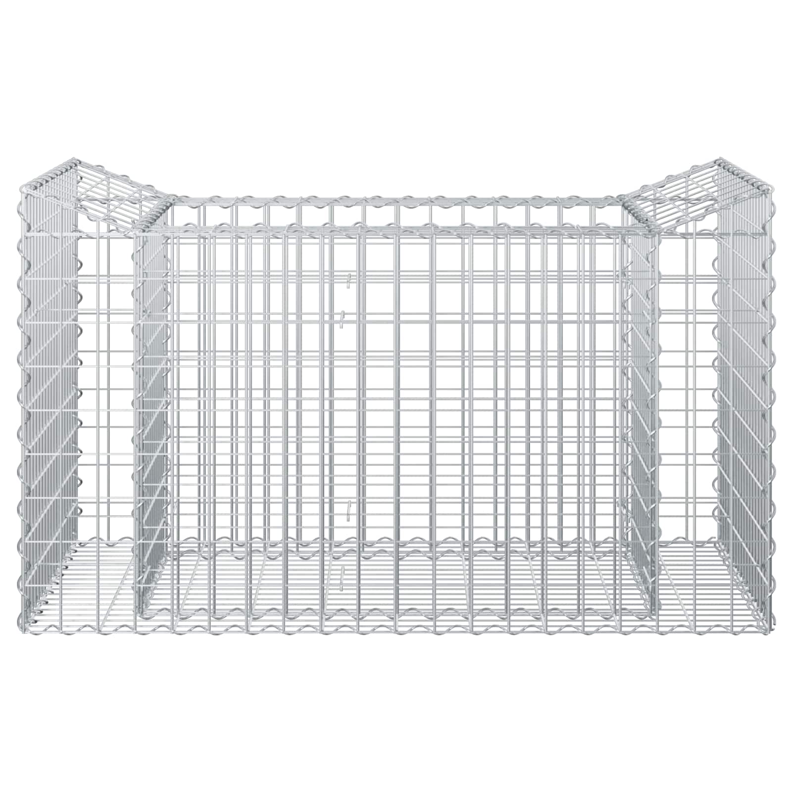 Gabionen-Hochbeet 2 pcs Silber