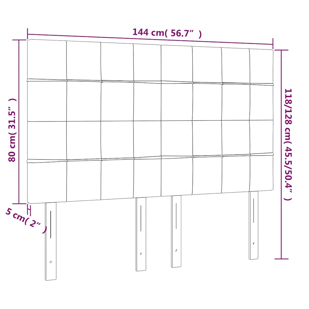 Kopfteil Hellgrau 80x5x118/128 cm Samt