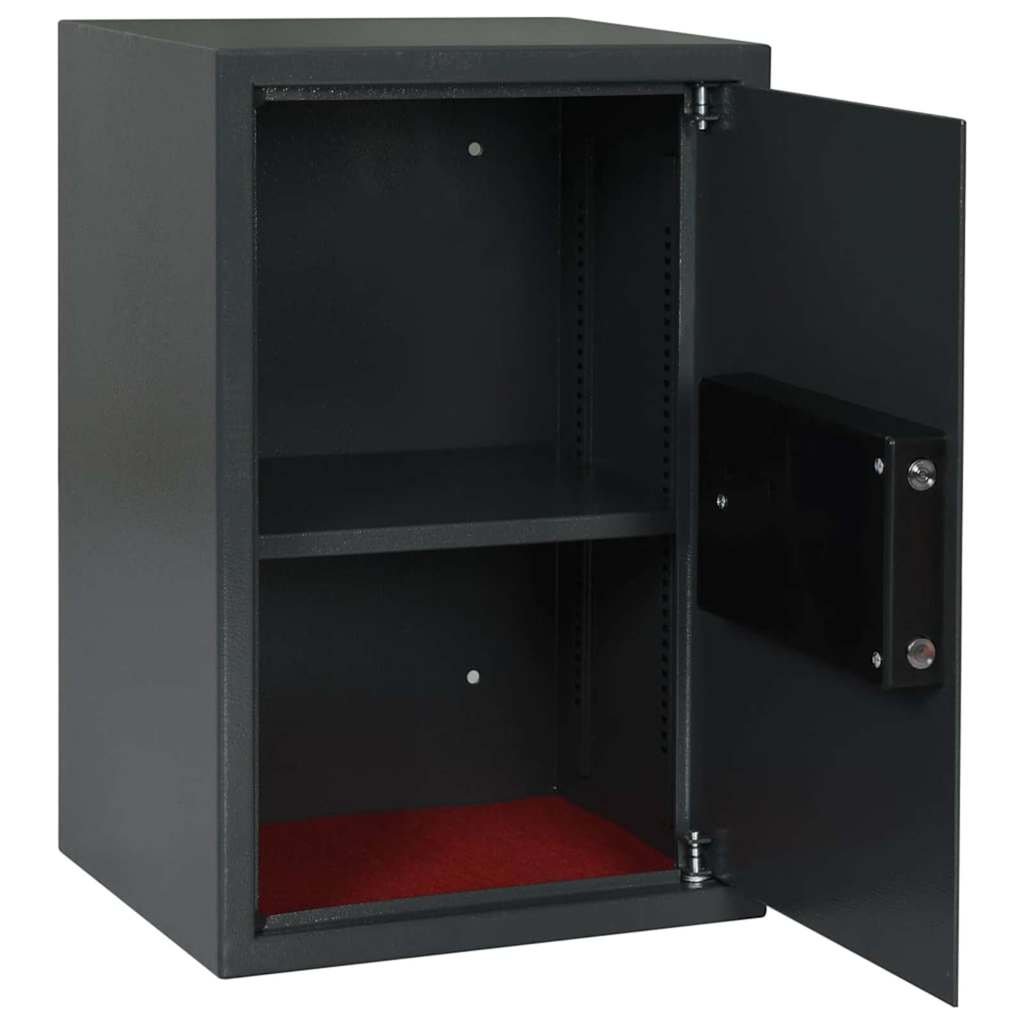 Digitaler Safe mit Schloss Dunkelgrau 23 x 17 x 17 cm Stahl