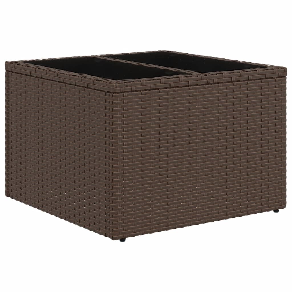 5-teiliges Gartensofa-Set mit Kissen, schwarzes Polyrattan