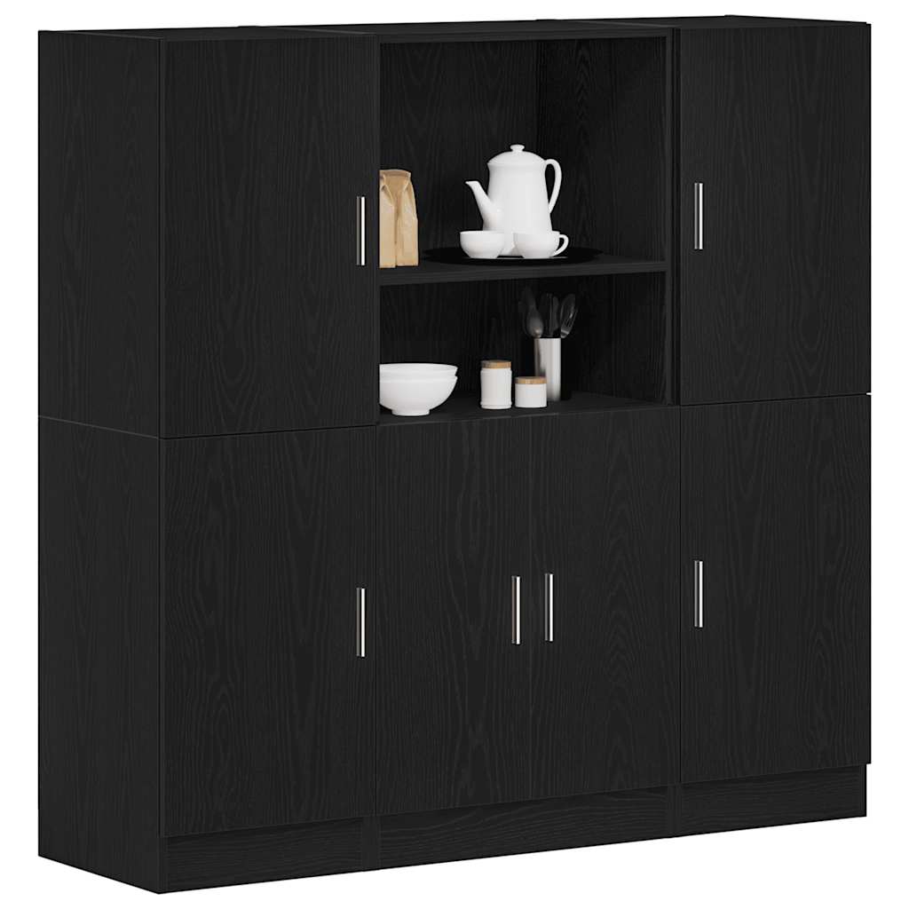 3-tlg. Küchenschrank-Set Weiß Holzwerkstoff
