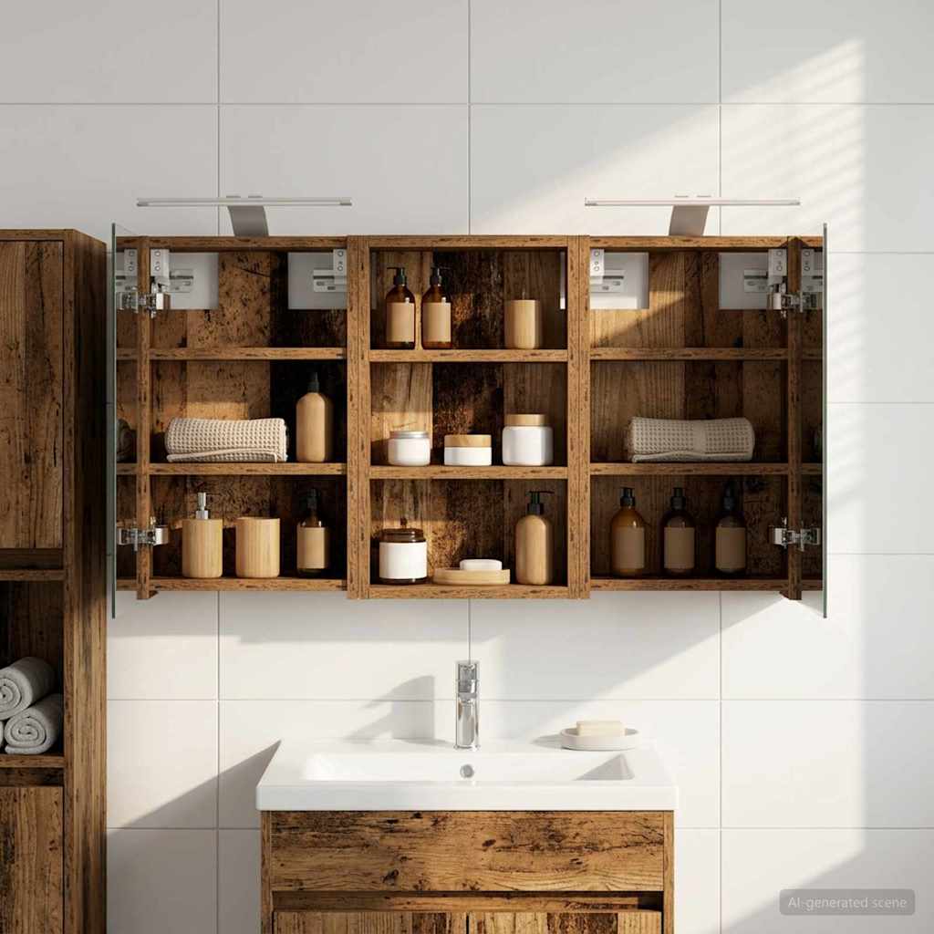 Badezimmerschrank-Set 3 pcs 80 x 10,5 x 50 cm Holzwerkstoff