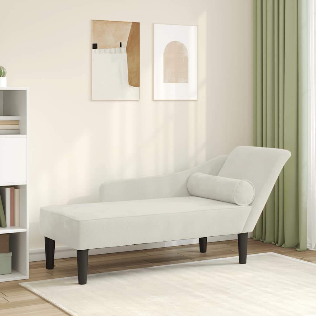 Chaiselongue mit Kissen Rosa Samt