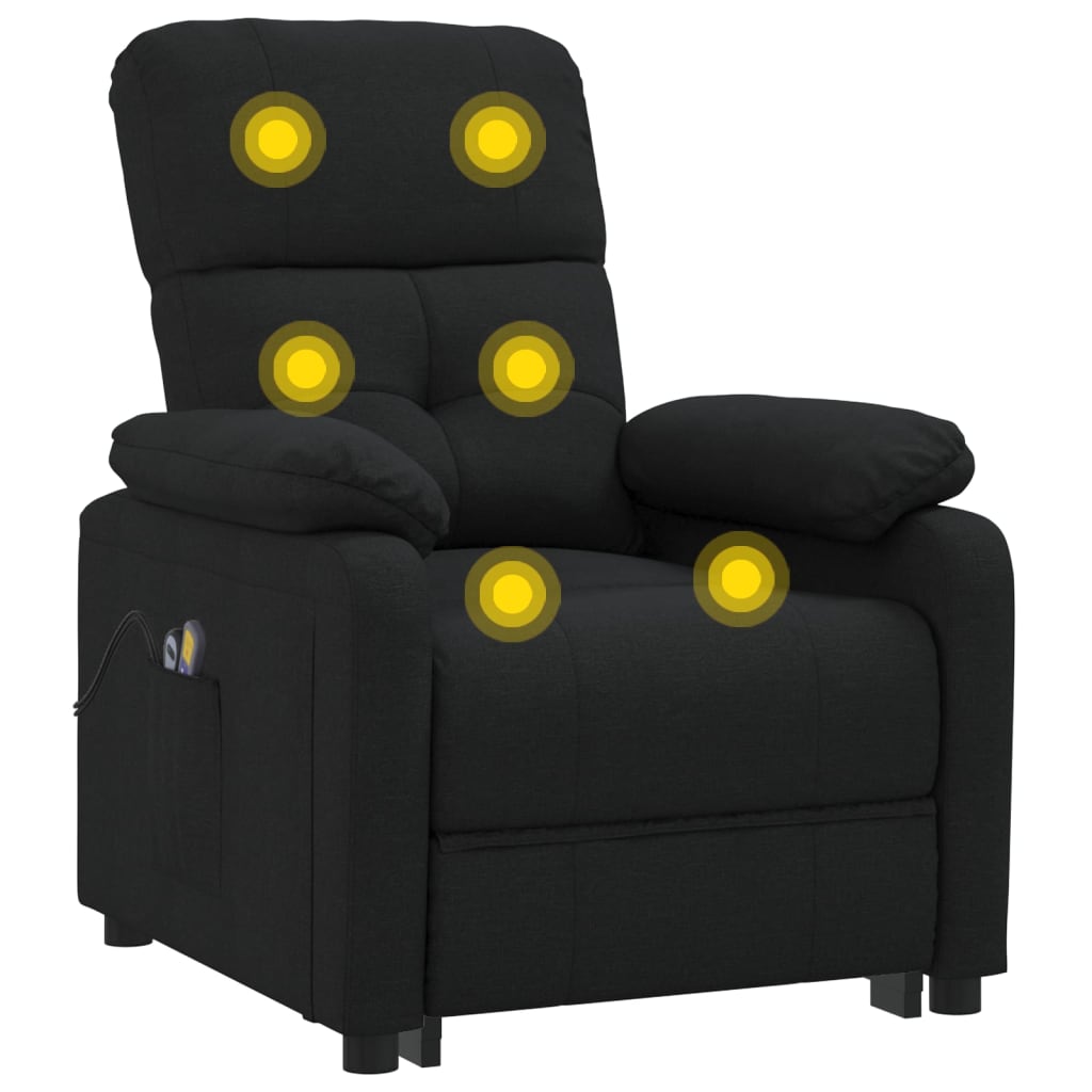 Massagesessel Elektrisch Dunkelgrau Stoff