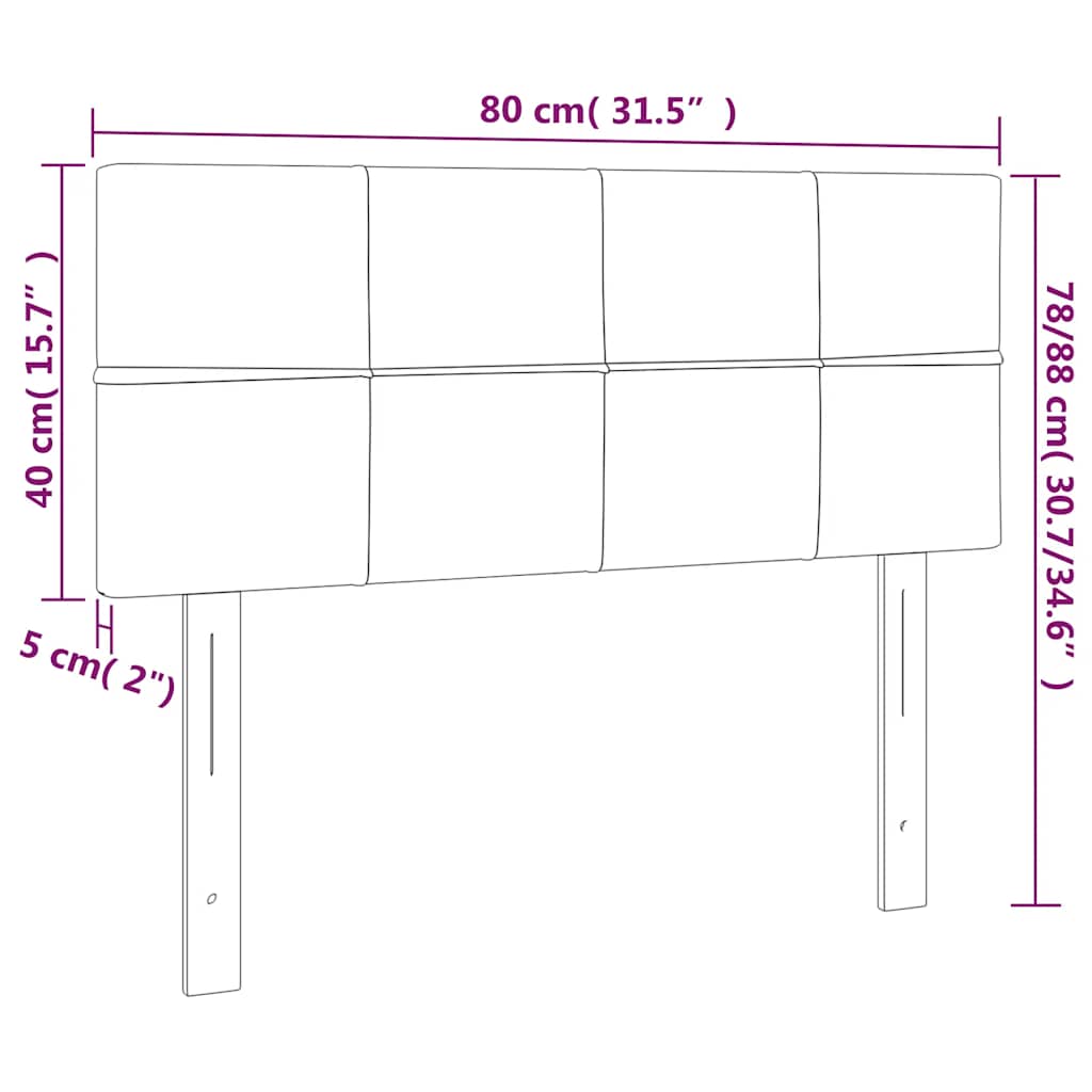 Kopfteil Hellgrau 80x5x118/128 cm Samt