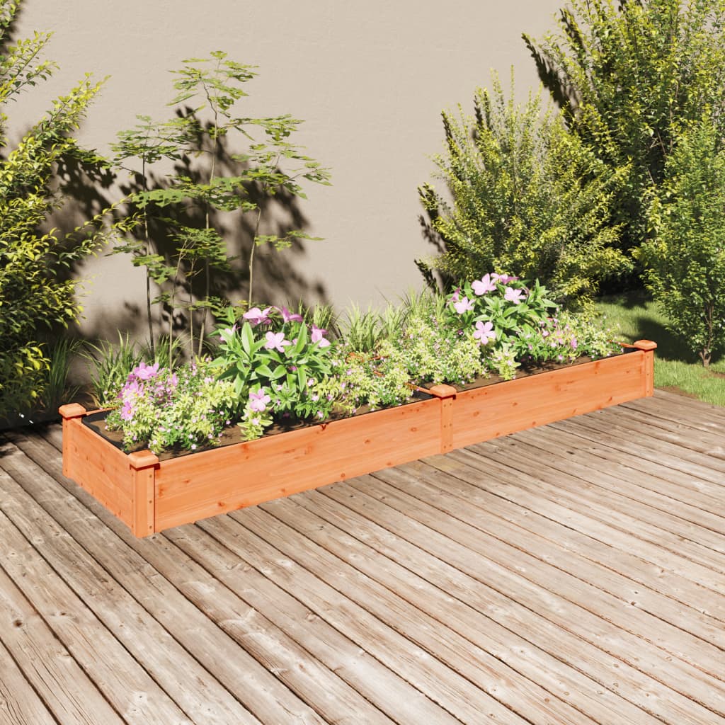 Hochbeet mit Einsatz Grau 120x45x25 cm Massivholz Tanne