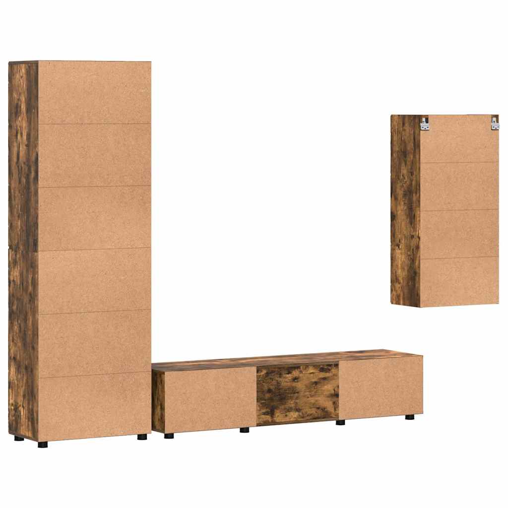 Highboard mit Regal FLORIN Weiß 60 x 35 x 182 cm Holzwerkstoff