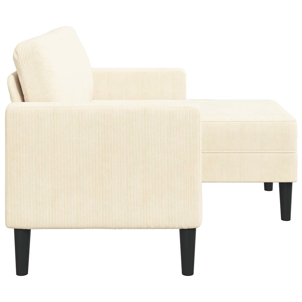 2-Sitzer-Sofa mit Chaiselongue L-Form Hellgrau 125 cm Leinen
