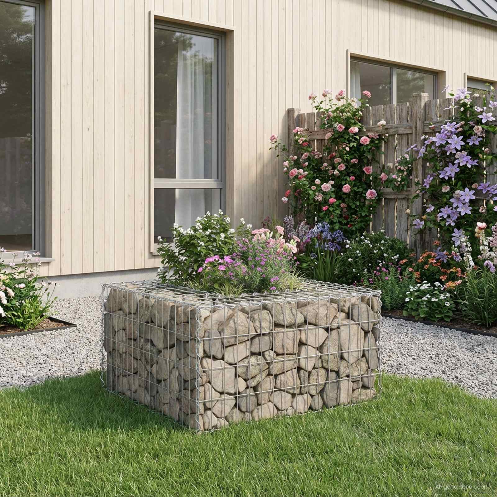 Gabionen Hochbeet Silber