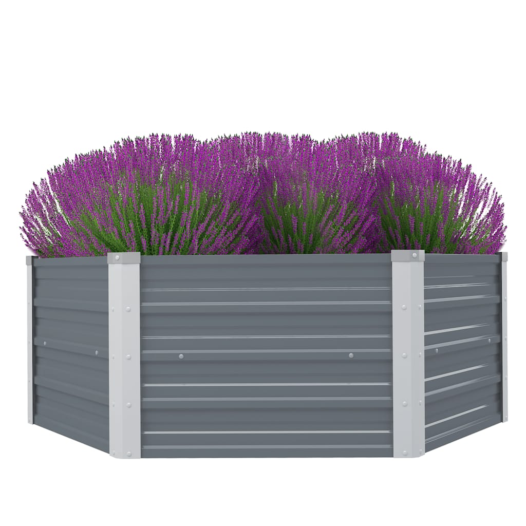 Garten-Hochbeet 129x45 cm Verzinkter Stahl Silber
