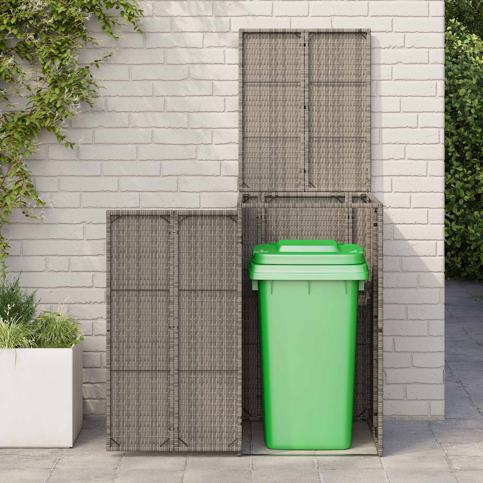 Mülltonnenbox Schwarz 65 x 80 x 115 cm Polyethylen
