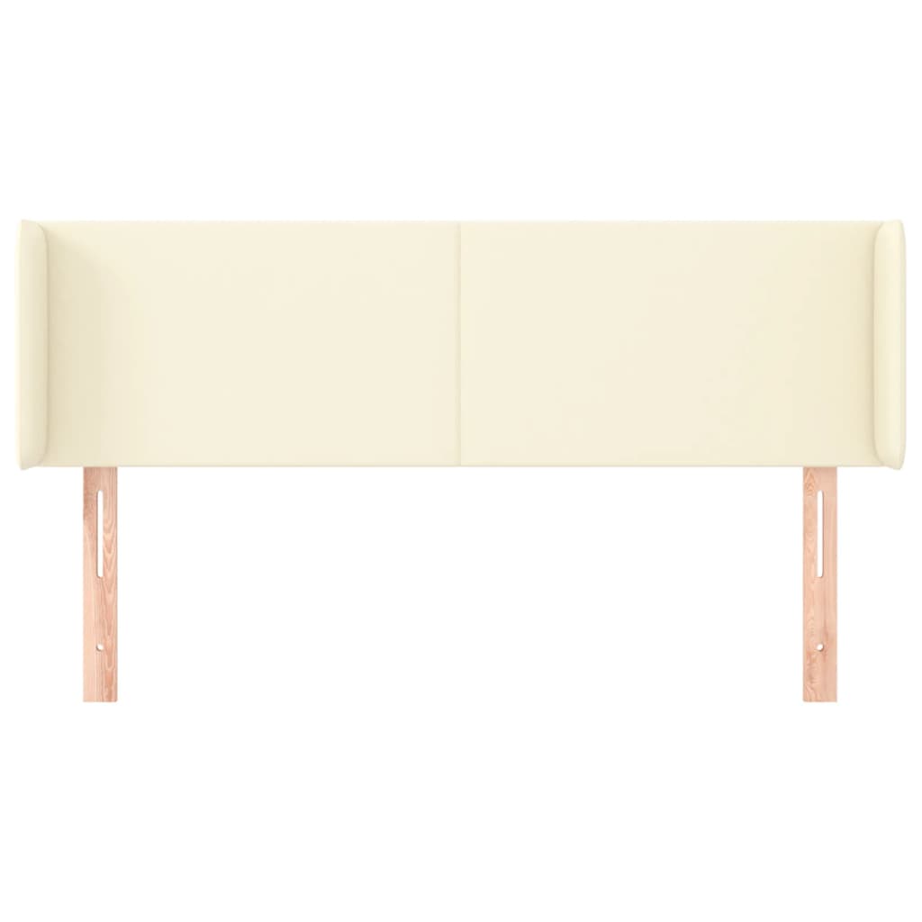 Kopfteil mit Ohren Creme 83x16x78/88 cm Kunstleder