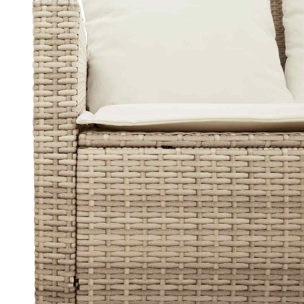 4-tlg. Garten-Sofagarnitur mit Kissen Schwarz Poly Rattan