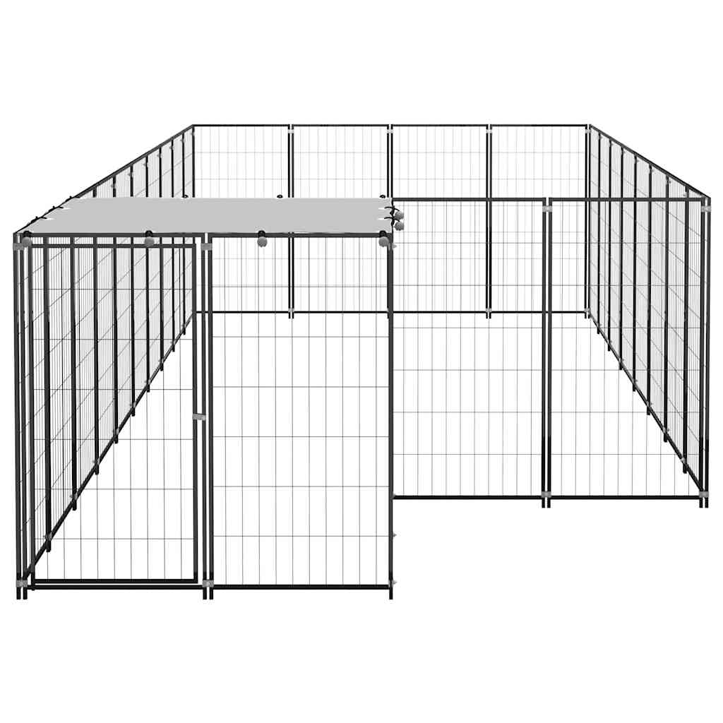 Hundezwinger Schwarz 6,05 m² Stahl