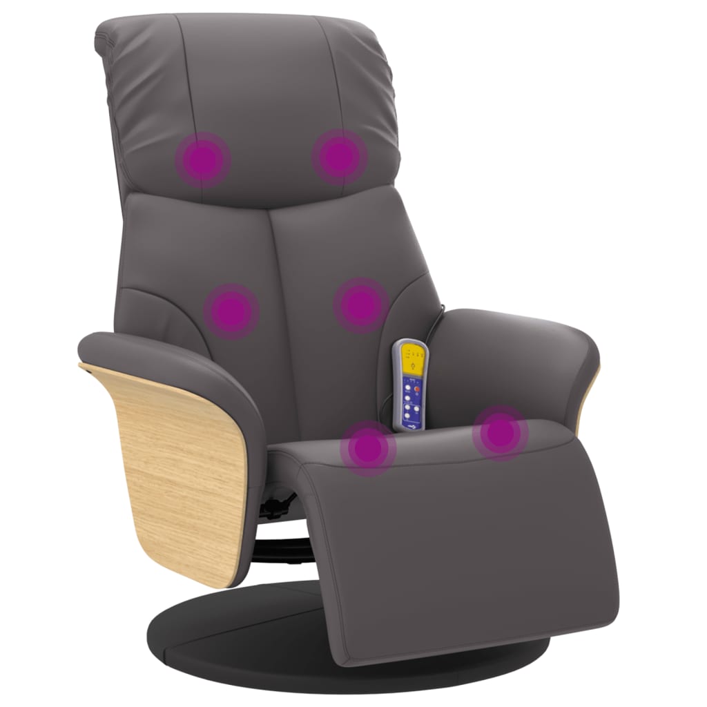 Massagesessel mit Fußteil Creme Kunstleder