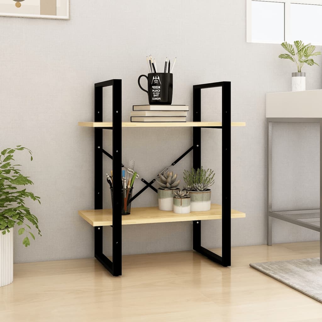 Bücherregal 2 Fächer Weiß 60x30x70 cm Holzwerkstoff