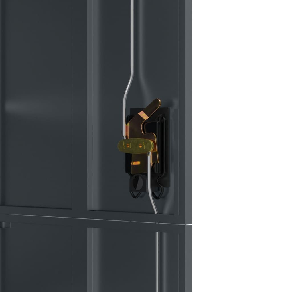 Aktenschrank mit 2 Türen Grau 90 cm Stahl