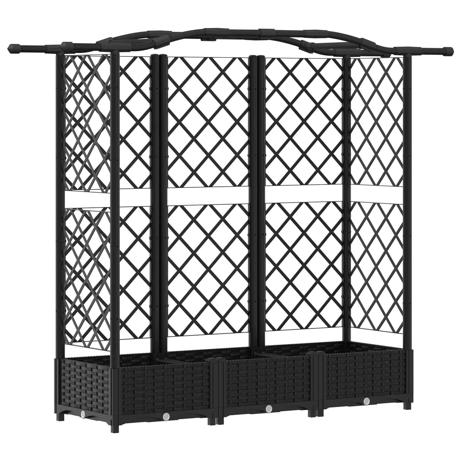 Hochbeet mit Rankgitter und Dach Braun 124 x 40 x 123 cm PP