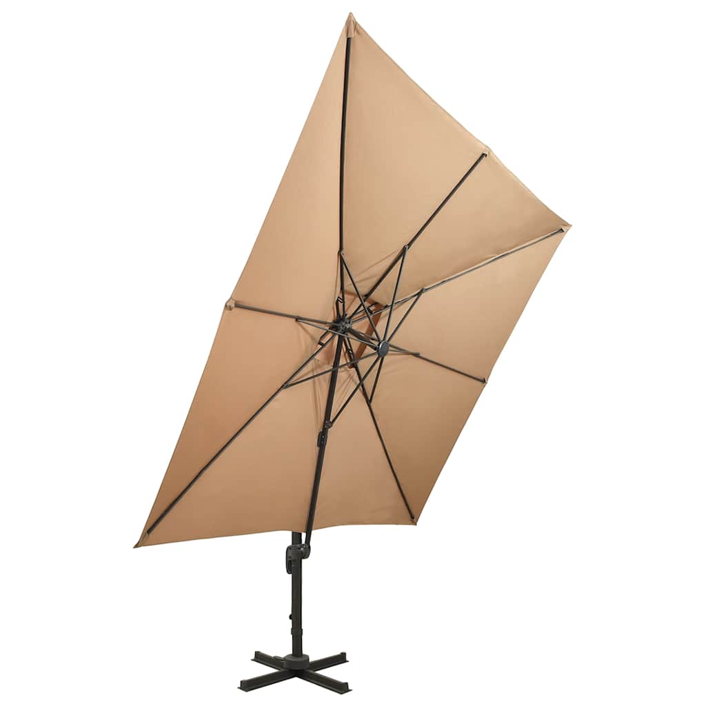 Ampelschirm mit Doppeldach 300 x 300 cm Sand