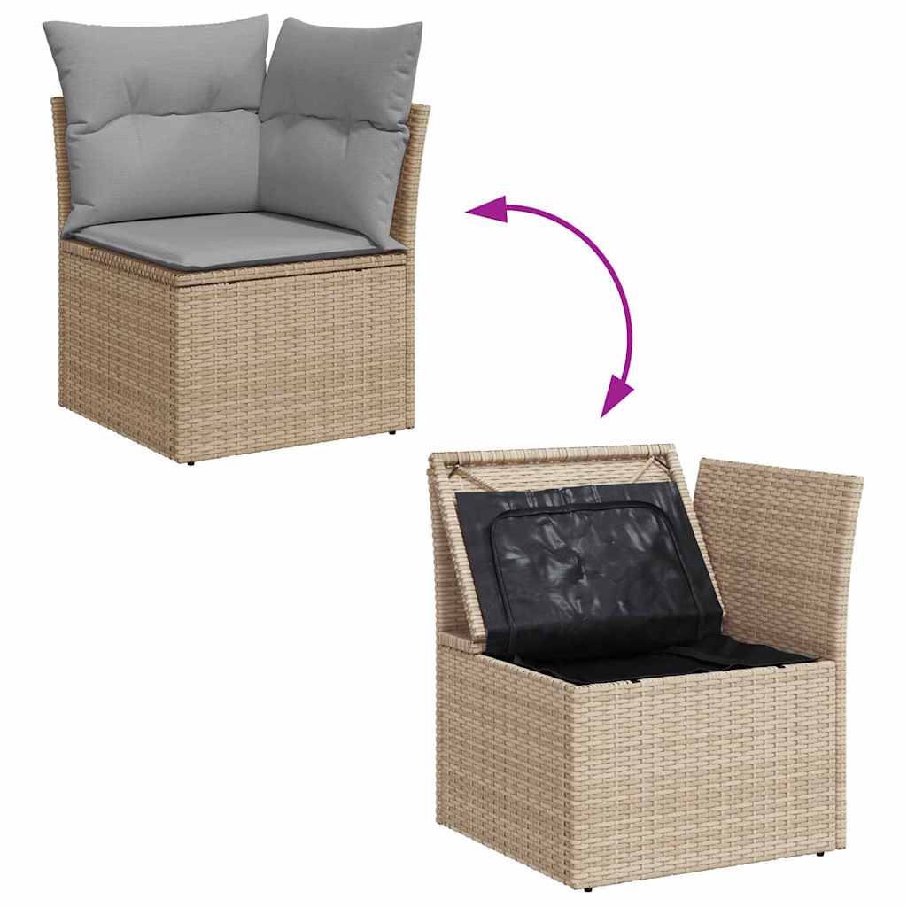 Garten Essgruppe mit Kissen 6 pcs Schwarz und Creme
