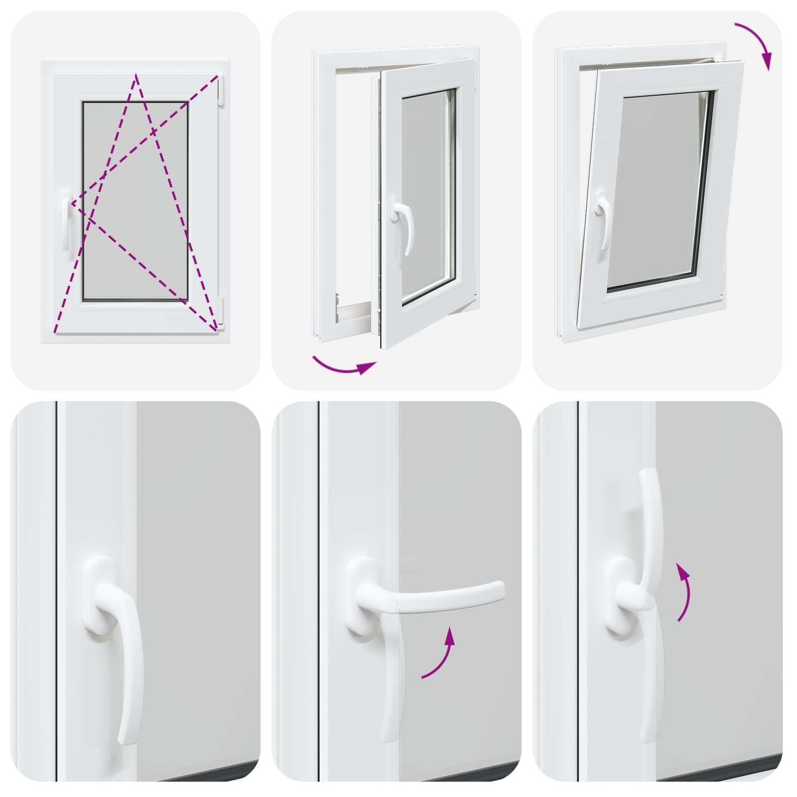 Kellerfenster RISOR 50 x 50 cm PVC und Glas Weiß
