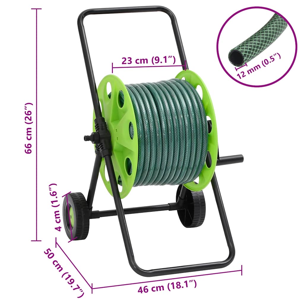 Schlauchtrommel Freistehend Grün mit 20 m Schlauch PVC