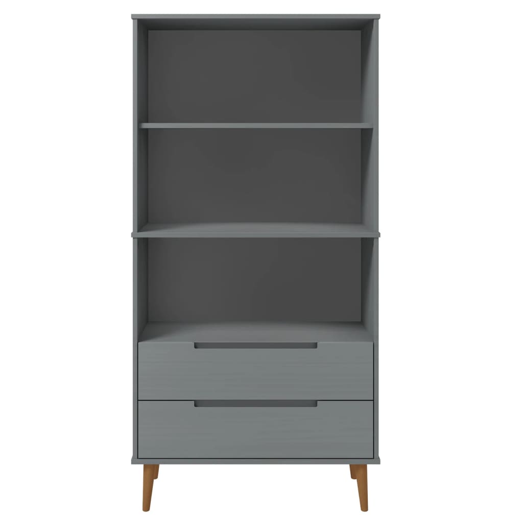 Bücherregal MOLDE Weiß 85x35x170,5 cm Massivholz Kiefer