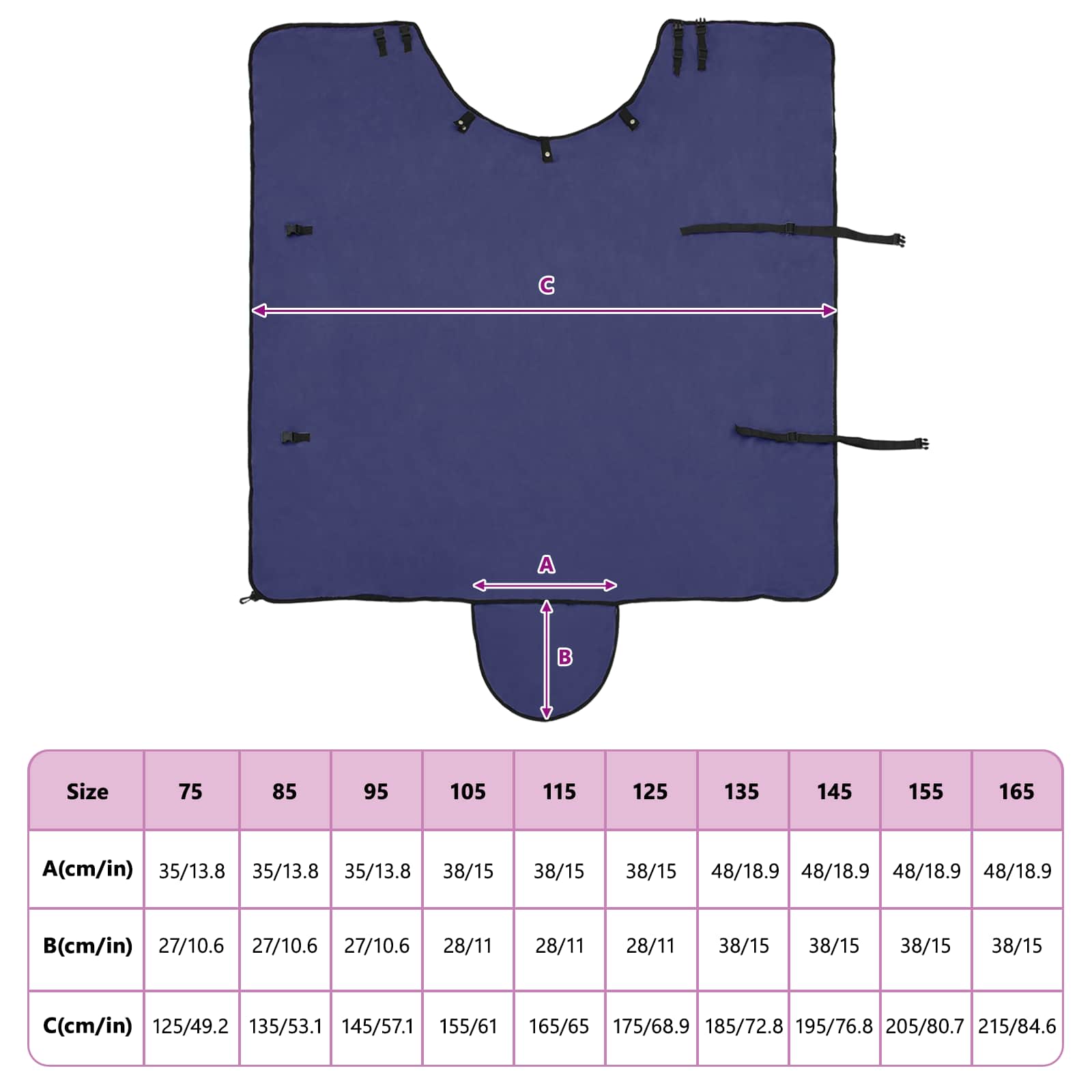 Pferdedecke Volles Aqua 75 cm Polyester