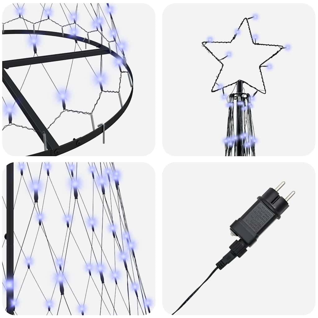 LED-Weihnachtsbaum mit 230 LEDs Mehrfarbig 184,5 cm Metall