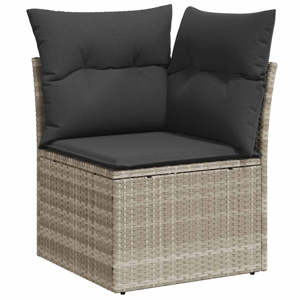 6-tlg. Garten-Sofagarnitur mit Kissen Schwarz Poly Rattan