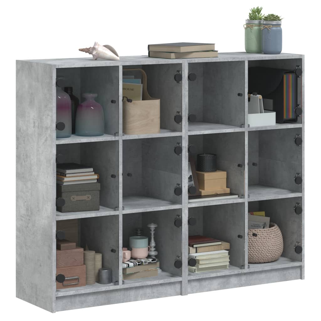 Bücherregal mit Türen Weiß 136x37x109 cm Holzwerkstoff