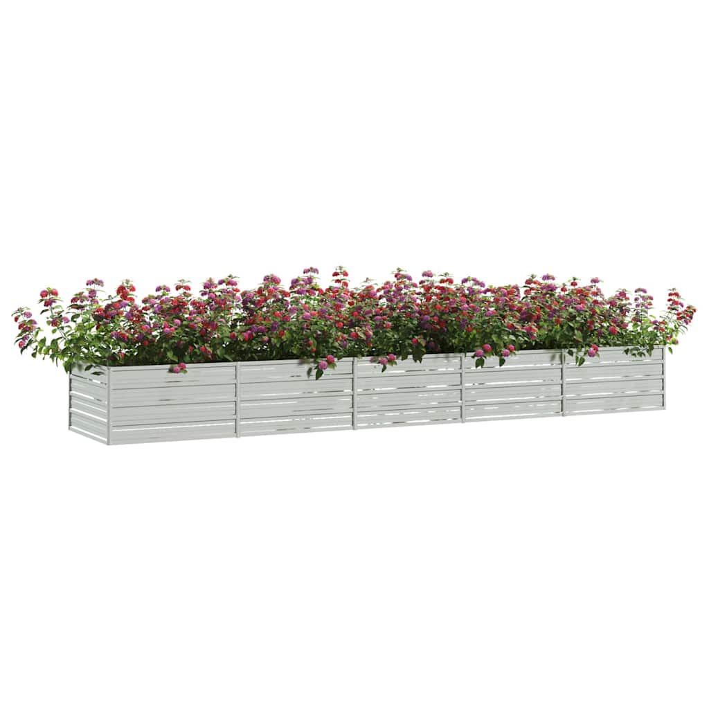 Garten-Hochbeet 160x80x77 cm Verzinkter Stahl Silbern