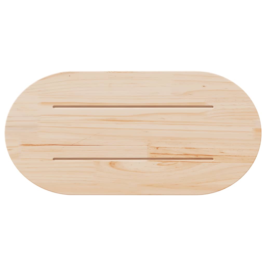 Tischplatte 60x30x2,5 cm Massivholz Kiefer Oval
