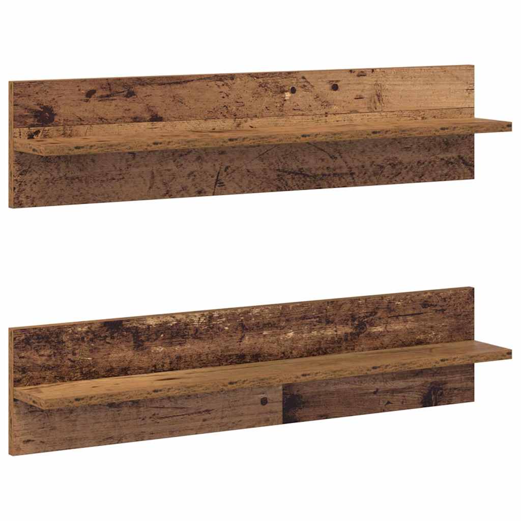 Wandregale 2 Stk. Weiß 80x11,5x18 cm Holzwerkstoff