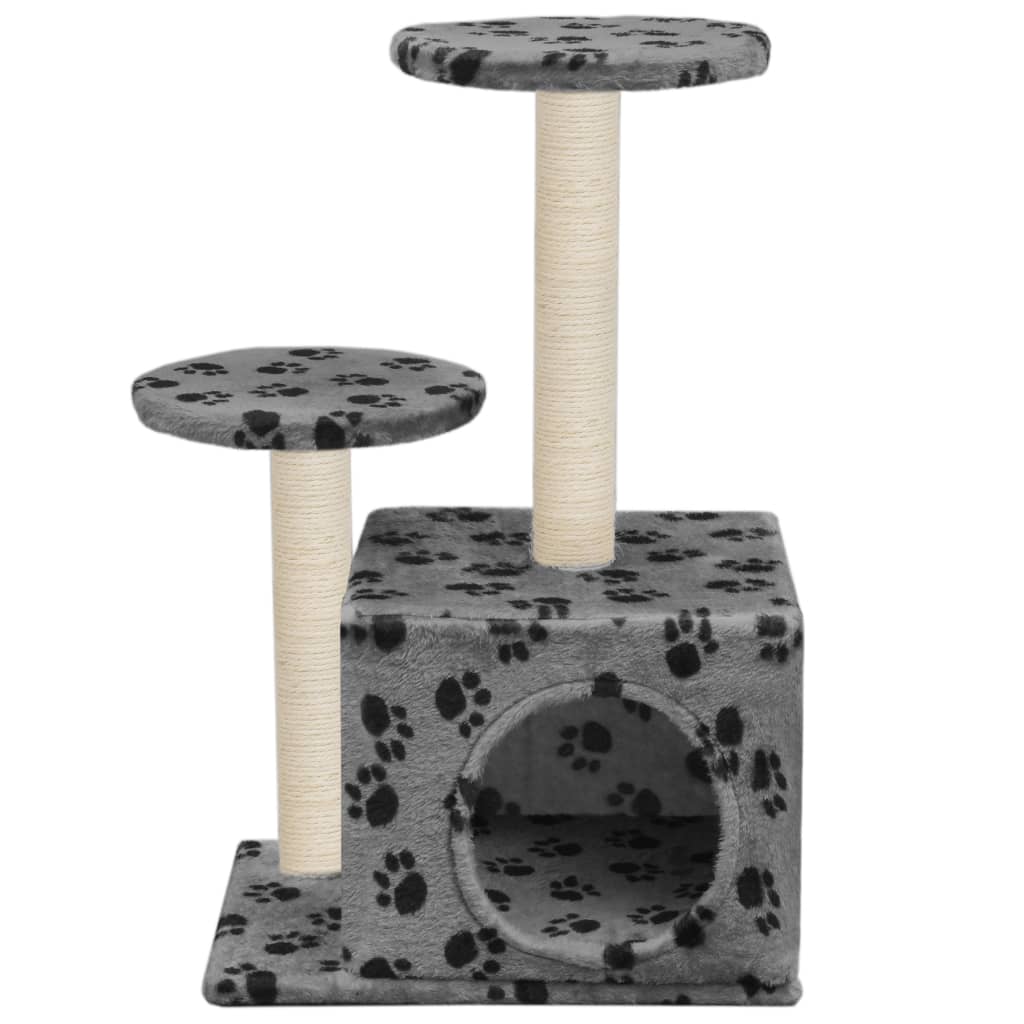 Katzenbaum mit Sisal-Kratzsäulen 60 cm Grau