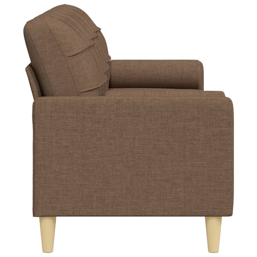 2-Sitzer-Sofa mit Zierkissen Braun 120 cm Stoff