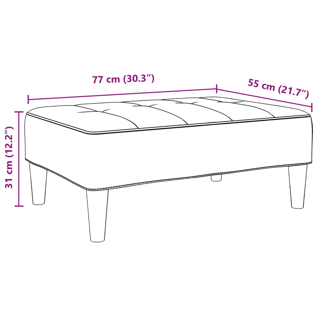 Fußhocker Hellgrau 77x55x31 cm Stoff