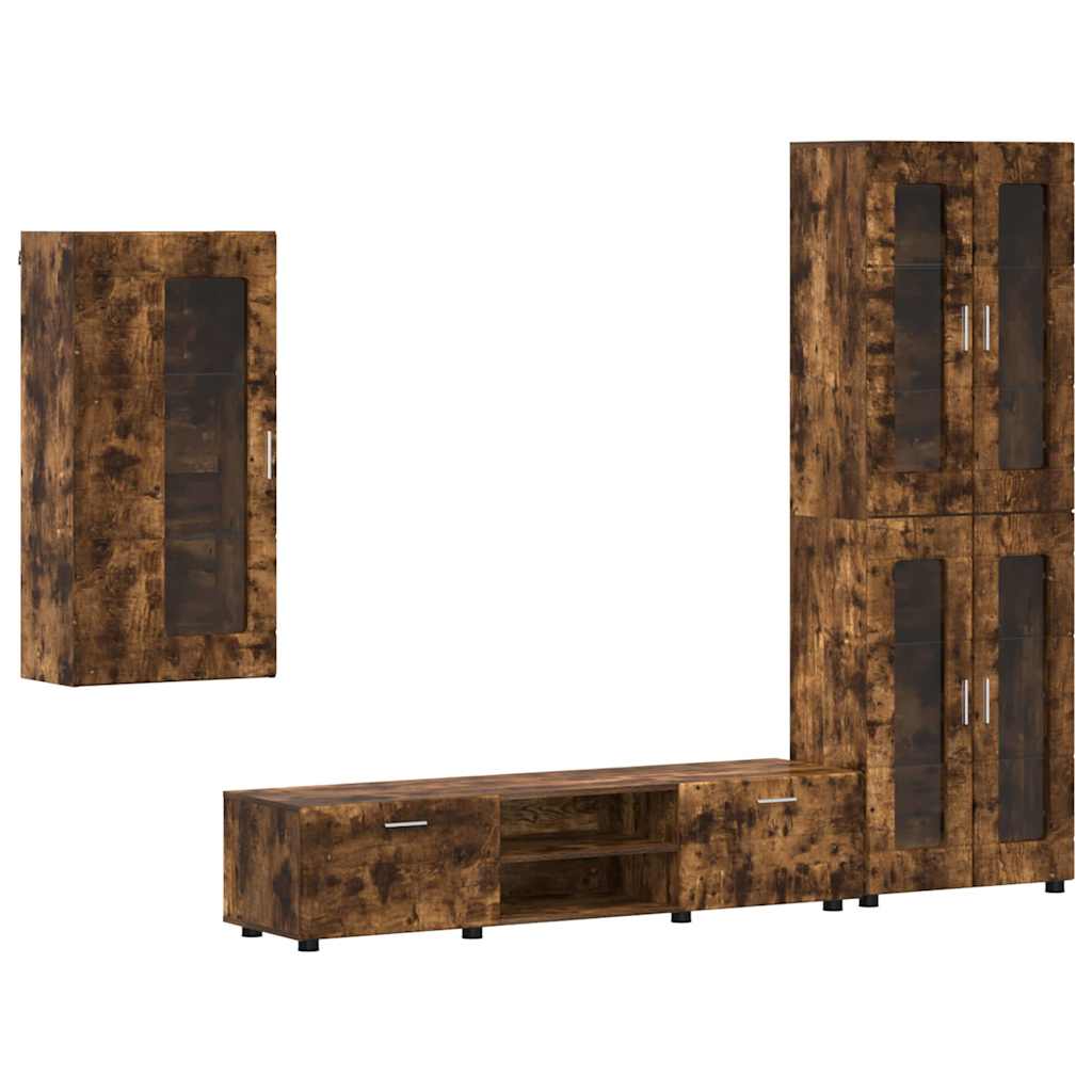 Highboard mit Regal FLORIN Weiß 60 x 35 x 182 cm Holzwerkstoff