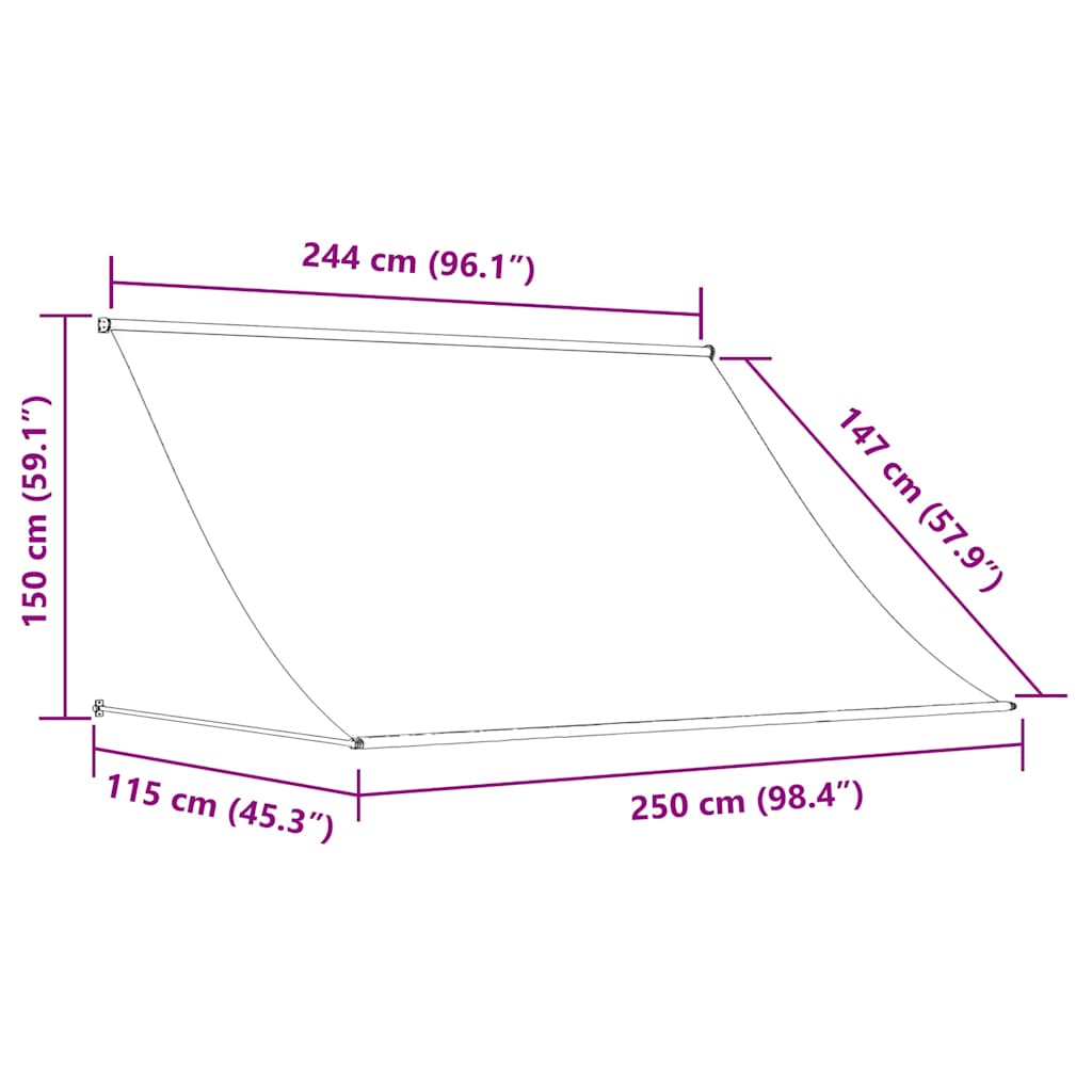 Einziehbare Markise 150×150 cm Blau und Weiß
