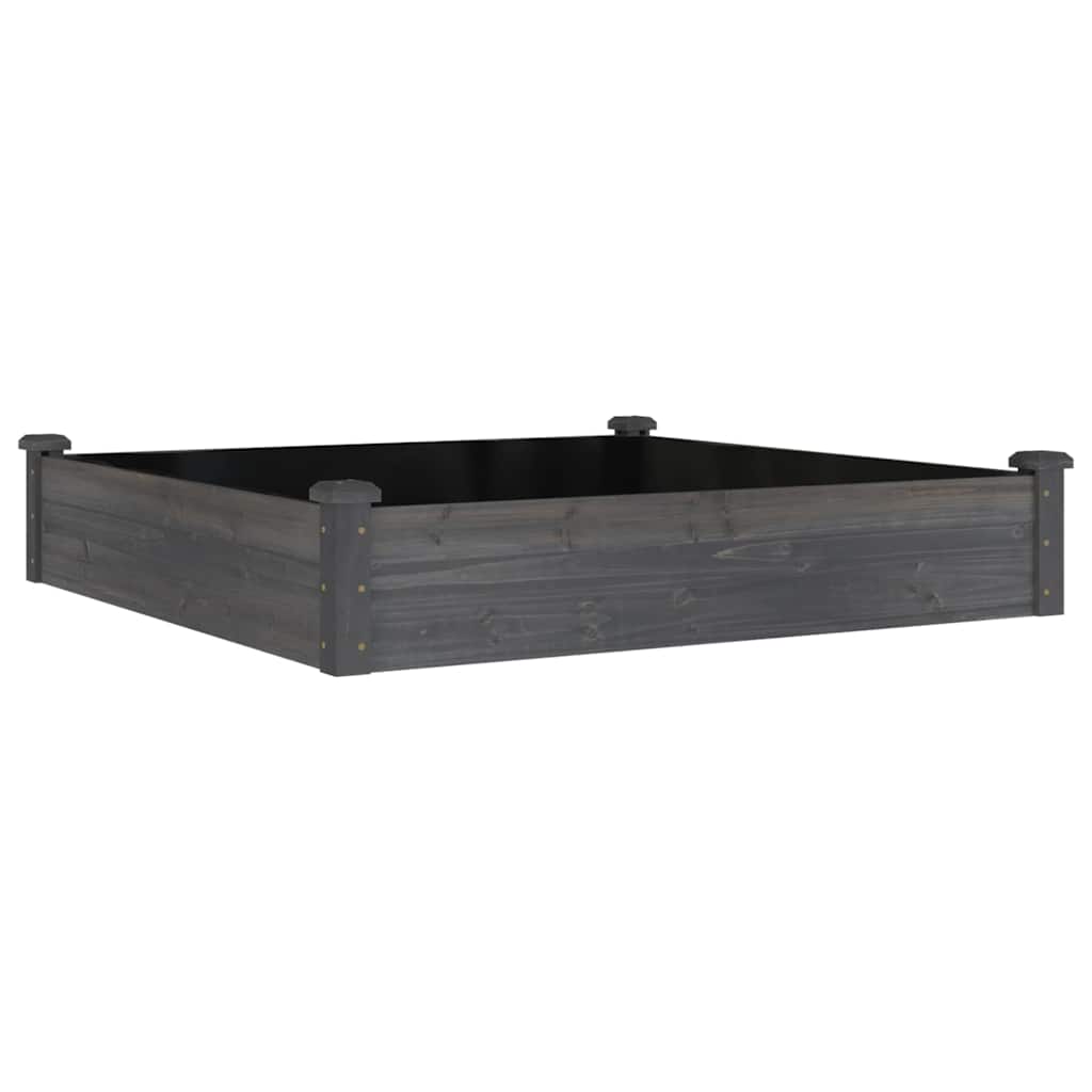 Hochbeet mit Einsatz Grau 120x45x25 cm Massivholz Tanne