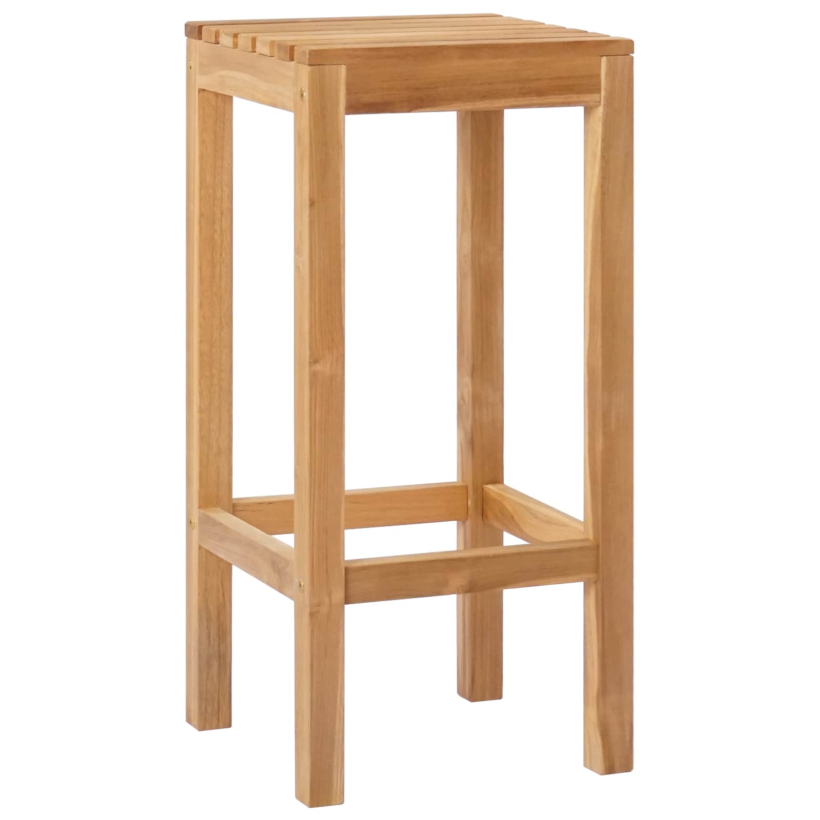 Barhocker 2 pcs Natur Massivholz Teak
