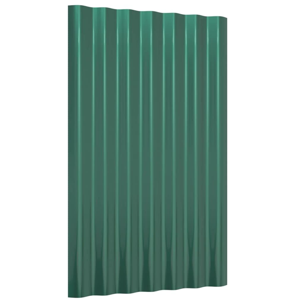 Dachpaneele 12 Stk. Verzinkter Stahl Grün 100x36 cm