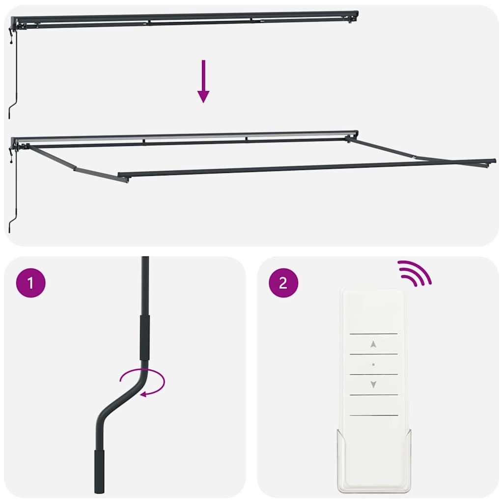 Markisenrahmen Verstellbar Weiß 2,5 x 2 m Stahl