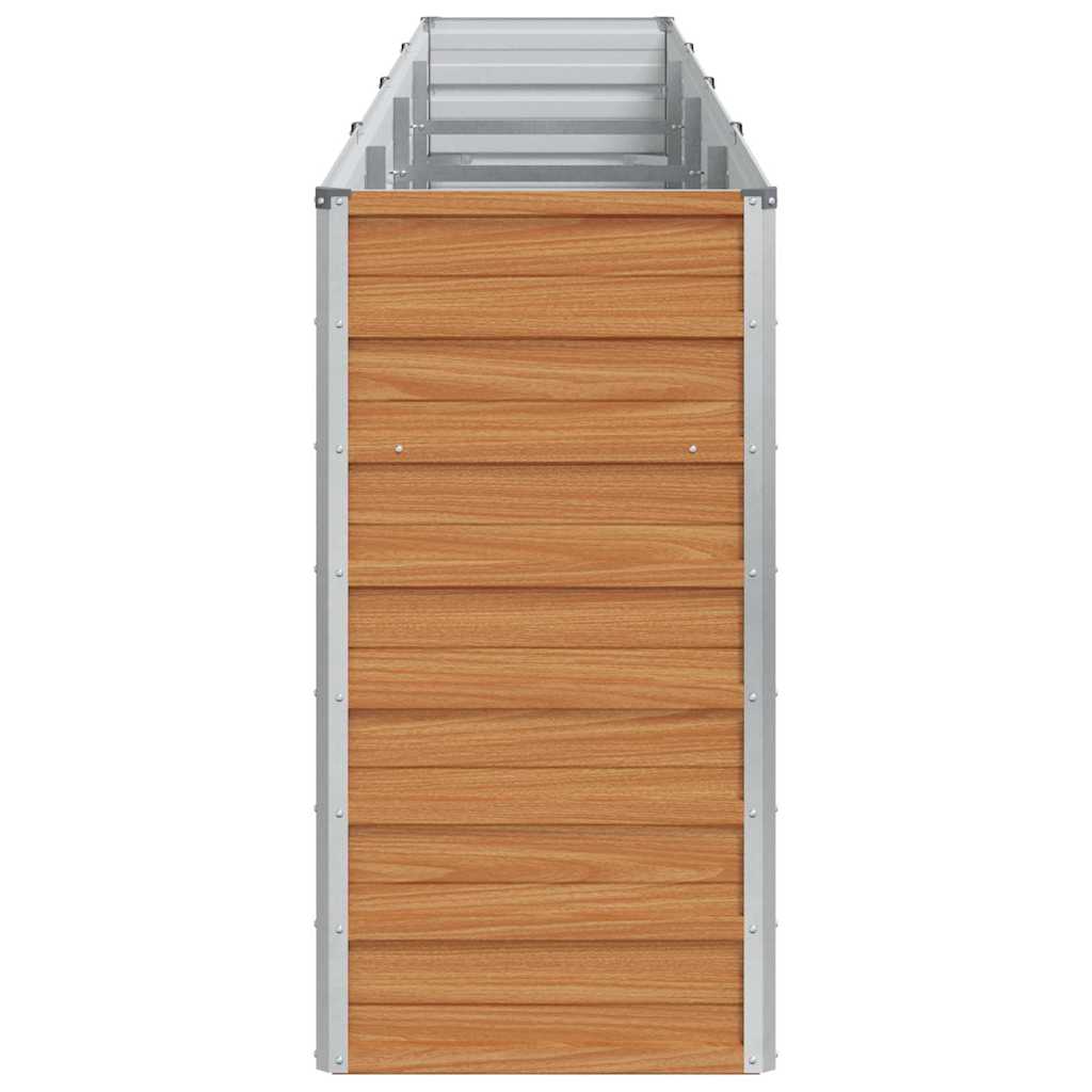 Hochbeet Hellbraun 100 x 100 x 77 cm Verzinkter Stahl