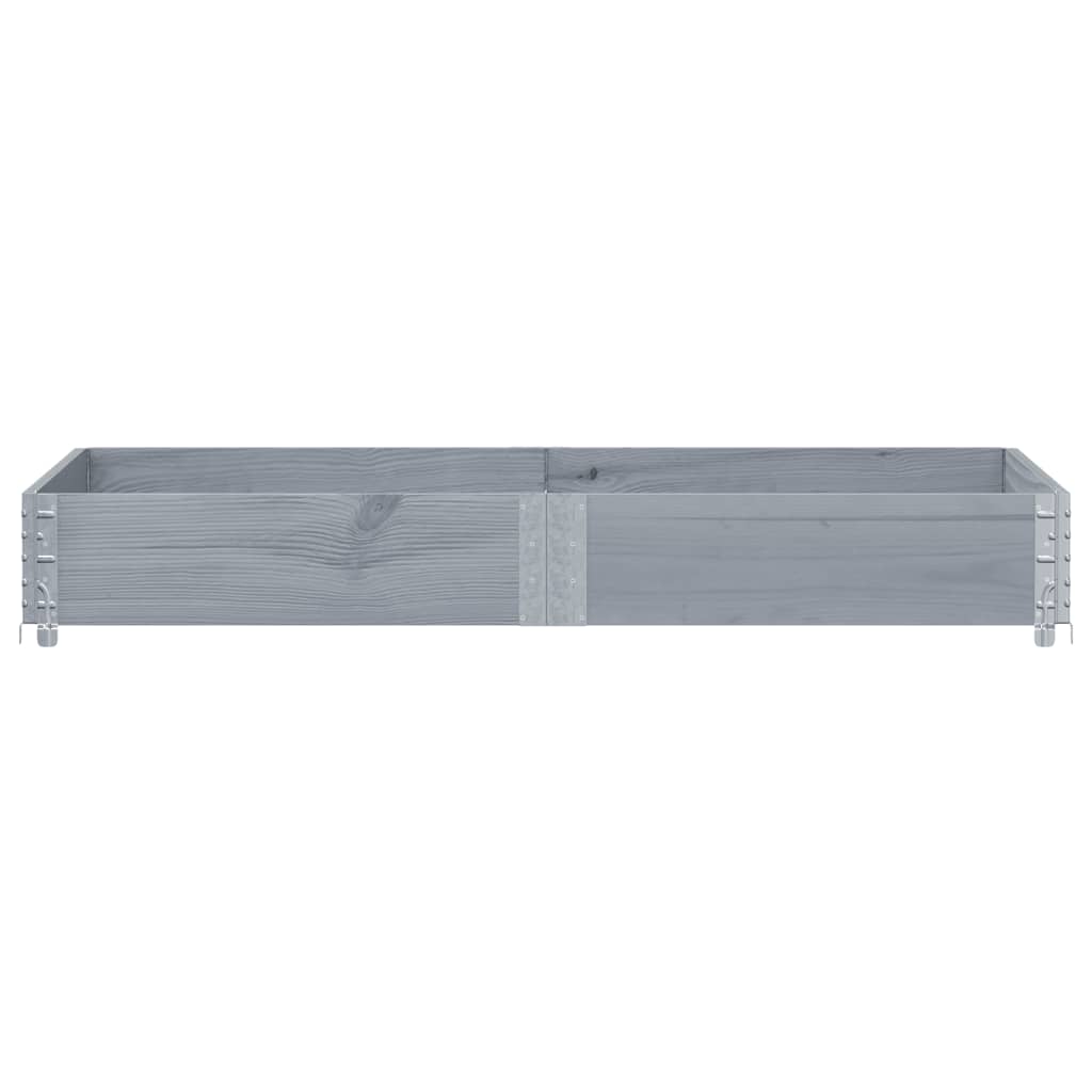 Paletten-Aufsatzrahmen Schwarz 80x60 cm Massivholz Kiefer