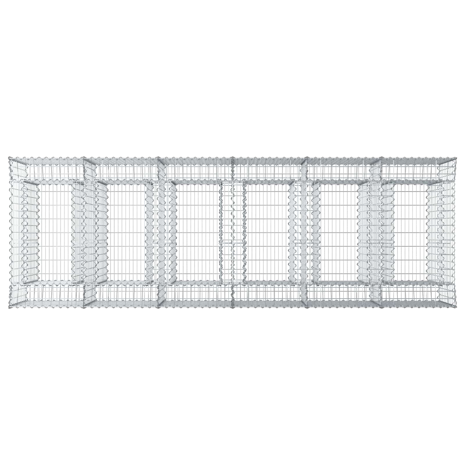Gabionen-Hochbeet 2 pcs Silber