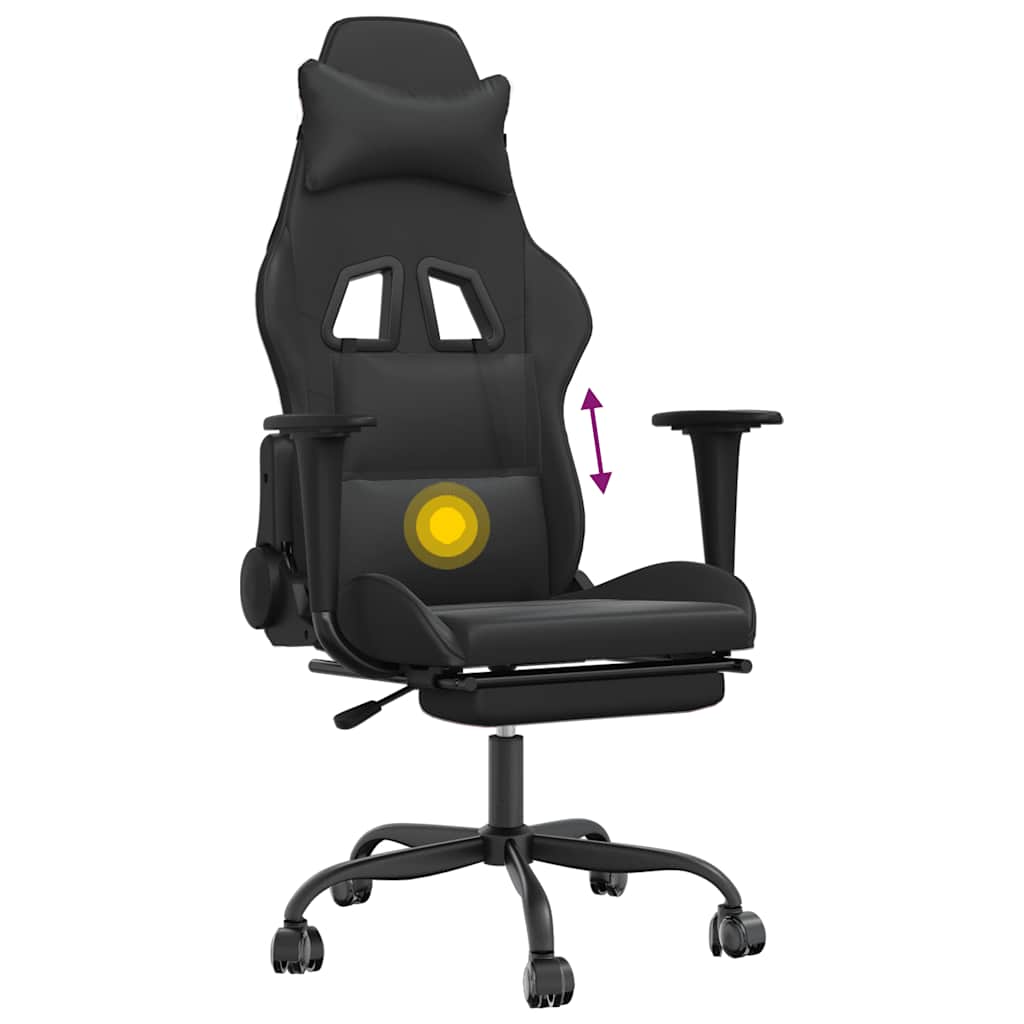 Gaming-Stuhl mit Massagefunktion Schwarz und Rot Kunstleder